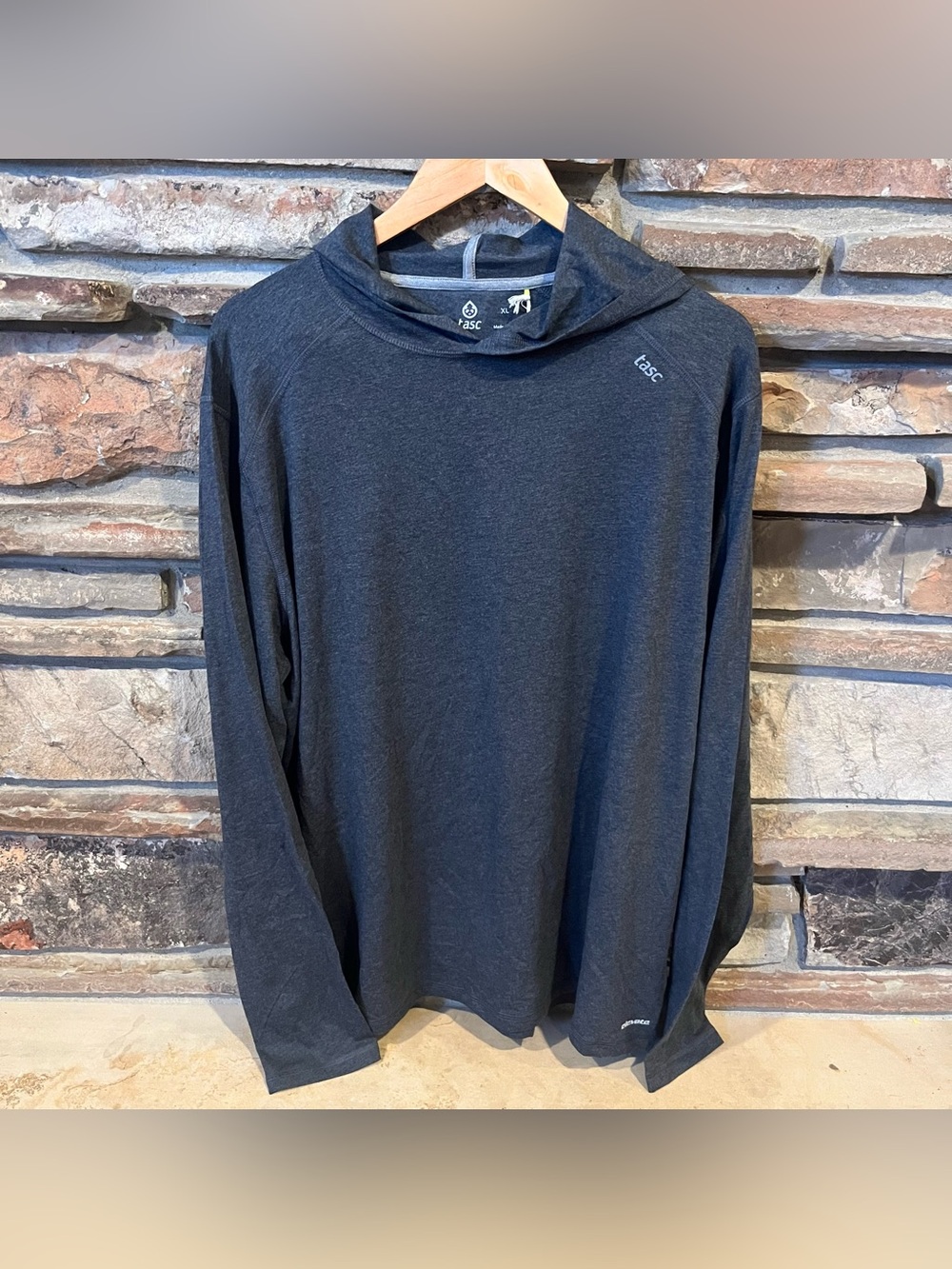 Tasc Elevate Performance Organic Cotton and Bamboo Hoodie in Charcoal
